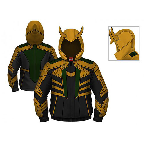 Thor Loki Hooded Costume Fleece Zip-Up Hoodie